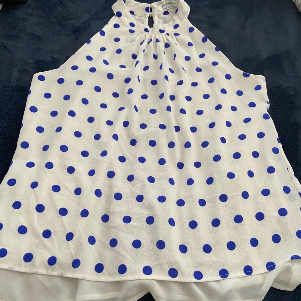 Rose + Olive polka dot top